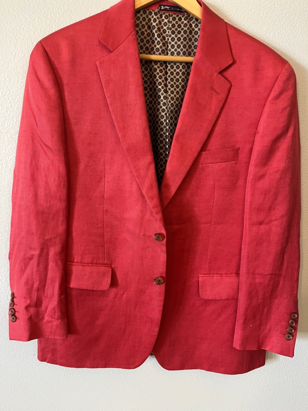 Ralph Lauren Blue Label Red Linen Sport Coat - Single-Breasted Blazer - Picture 3 of 9